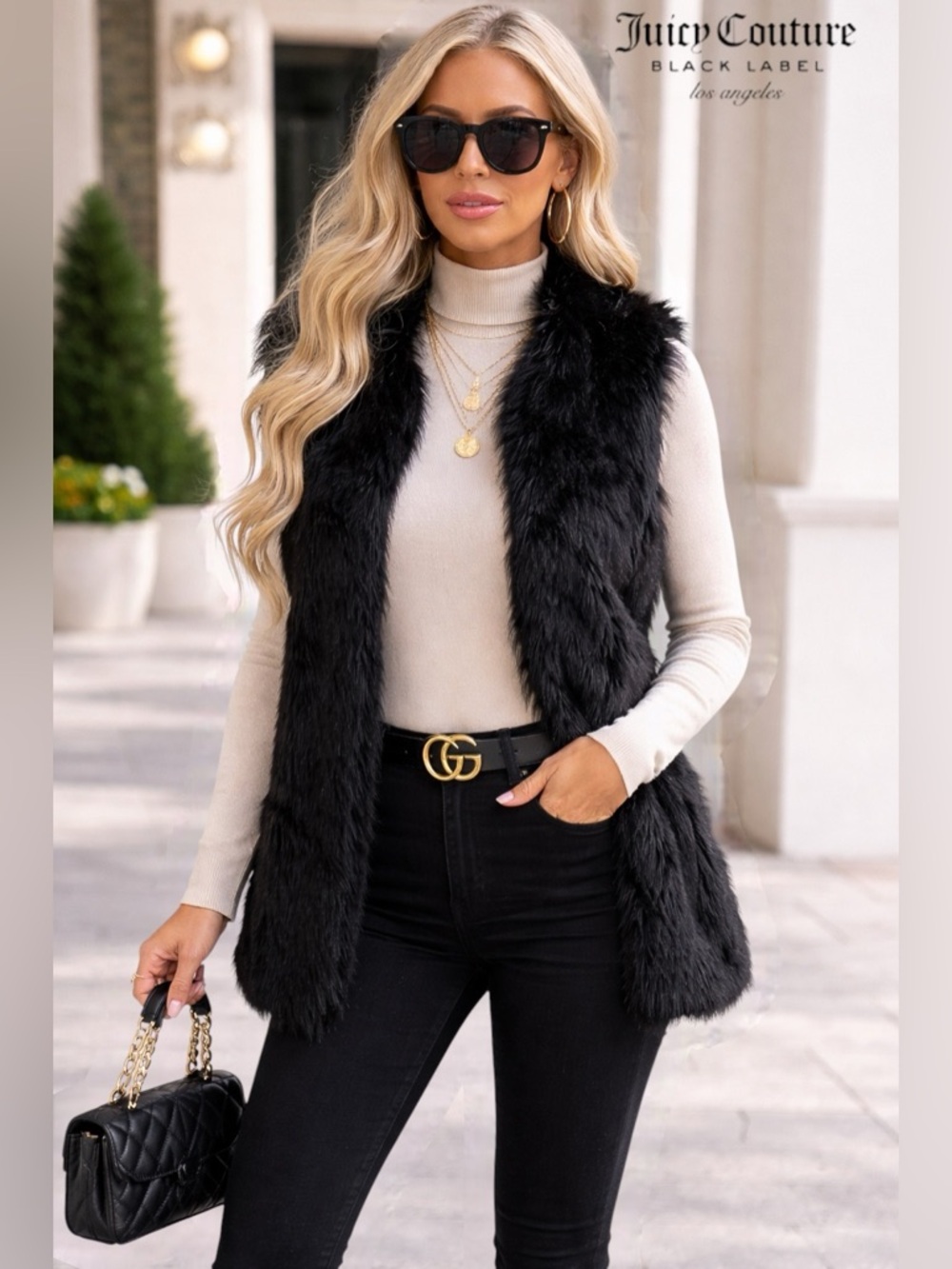 Juicy Couture Black Label Faux Fur Vest